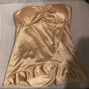 Soulmates Metallic Gold Halter Top